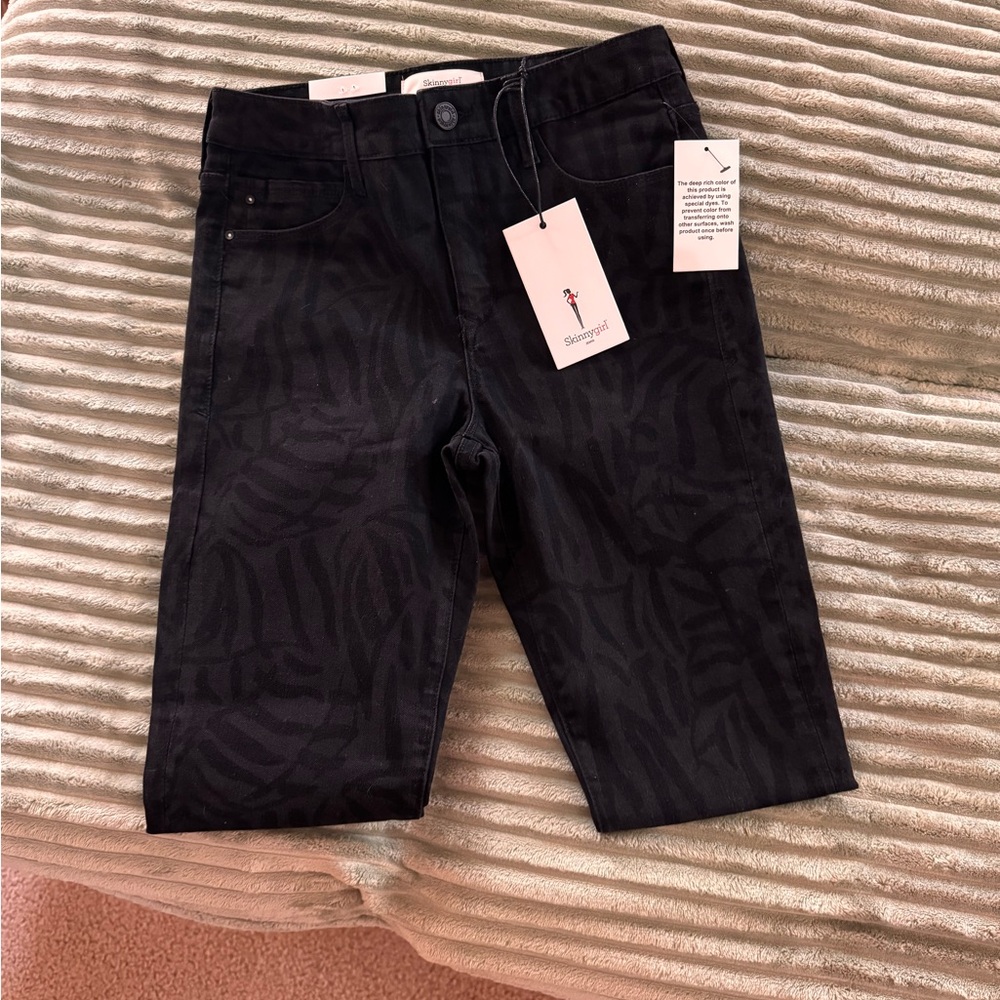 Black Patterned High-Rise Skinny Jeans